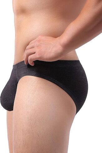 IKINGSKY Men's Striped Bulge Briefs Stretch Pouch Underwear Sexy Low Rise Breathable Underpanties for Men in Kuwait