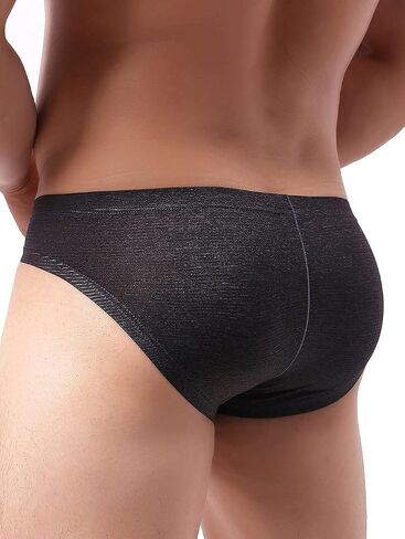 IKINGSKY Men's Striped Bulge Briefs Stretch Pouch Underwear Sexy Low Rise Breathable Underpanties for Men in Kuwait