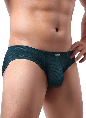 IKINGSKY Men's Striped Bulge Briefs Stretch Pouch Underwear Sexy Low Rise Breathable Underpanties for Men in Kuwait