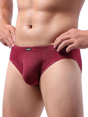 IKINGSKY Men's Striped Bulge Briefs Stretch Pouch Underwear Sexy Low Rise Breathable Underpanties for Men in Kuwait