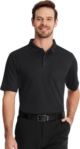 TACVASEN Polo Shirts for Men with Pocket Short Sleeve Lightweight Quick Dry Hiking Golf Fishing in Saudi Arabia
