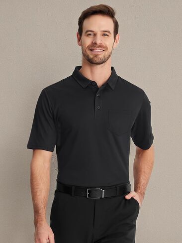TACVASEN Polo Shirts for Men with Pocket Short Sleeve Lightweight Quick Dry Hiking Golf Fishing in Saudi Arabia
