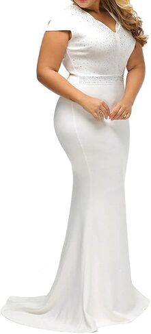 832 - Plus Size Mermaid Lace Maxi Long Sleeves Maxi Cocktail Wedding Prom Evening Dress Gown in Kuwait