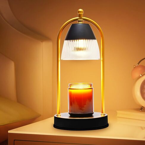 Candle Warmer Lamp - Electric Candle Warmer Light for Bedroom，Candle Warmer Lamp with Timer, Mom Christmas Birthday Gifts for Women,Candle Wax Warmer for Scented Wax with 2 Bulbs (Black) in Saudi Arabia