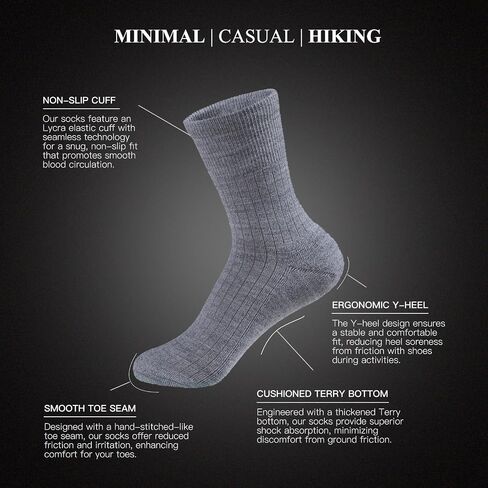 84% Merino Wool Socks 3 Pairs Hiking Socks for Men Women, Moisture Wicking Boot Socks, All Season Socks in Saudi Arabia