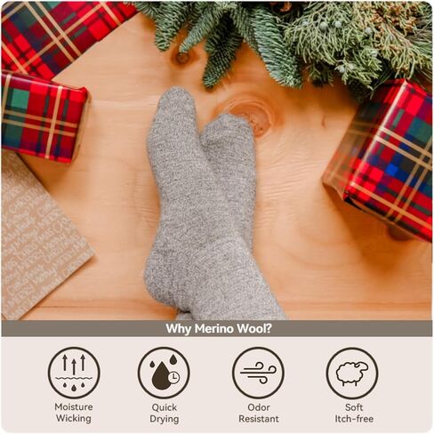 84% Merino Wool Socks 3 Pairs Hiking Socks for Men Women, Moisture Wicking Boot Socks, All Season Socks in Saudi Arabia