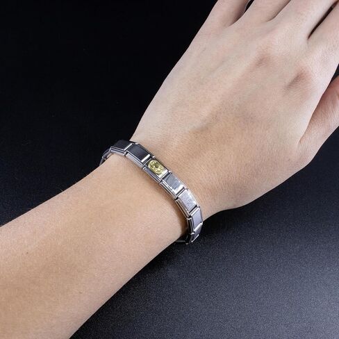 Zodiac Italian Charm, 9mm Gold Astrology Bracelet Link, Stainless Steel Astronomy Bracelets Charms, Birth Sign Modular Nomination Jewelry Links in Kuwait