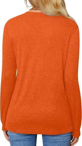BISHUIGE Womens Button T-Shirts Long Sleeve Henley Tunic Tops V-Neck Casual Sweatshirt in Saudi Arabia