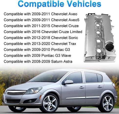 طقم غطاء صمام المحرك من الألومنيوم مع غطاء حشو زيت بمسامير حشية متوافق مع تشيفي أفيو أفيو 5 كروز سونيك تراكس بونتياك جي 3 ويف ساتورن أسترا لاستبدال 55564395 55558673 in Kuwait