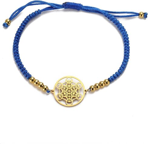 EUEAVAN Metatrons Cube Bracelet Adjustable Beaded Couple Sacred Geometry Bracelet Archangel Handmade Braided Rope Lucky Red String Bracelet kabbalah Amulet Statement Jewelry in Kuwait