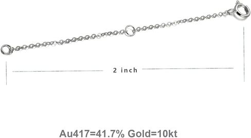 موسع سلسلة قلادة من الذهب عيار 10 قيراط مقاس 2/3/4 بوصة، موسع سلسلة أنيق ومتين وقوي وقابل للإزالة لقلادة ذهبية وسوار وخلخال مجوهرات in Kuwait