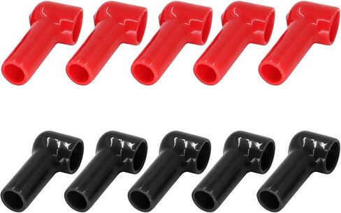 ZOOKOTO 10Pcs Stud Terminal Covers 14mm x 10mm Terminal Insulating Covers Red and Black in Saudi Arabia