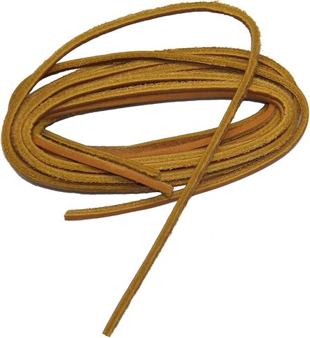 GREATLACES 1/8 inch Square Cut Leather Boat Shoe Replacement Shoelaces Leather Laces (2 Pair Pack) in Kuwait
