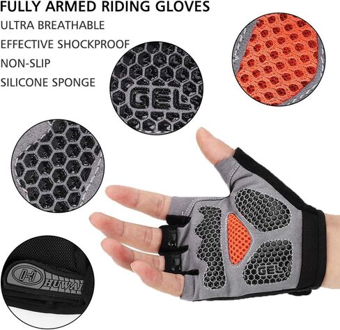 Accmor Cycling Gloves for Men Women, Bike Gloves Half Finger Road Bike MTB Gloves, Anti-Slip Shock-Absorbing Glove for Fitness Cycling Outdoor Sports in Kuwait