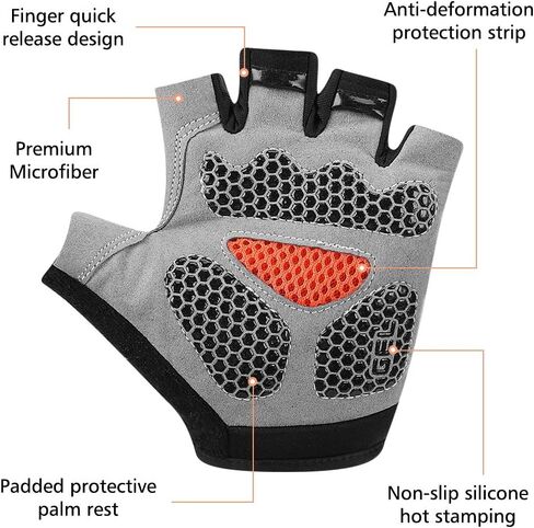 Accmor Cycling Gloves for Men Women, Bike Gloves Half Finger Road Bike MTB Gloves, Anti-Slip Shock-Absorbing Glove for Fitness Cycling Outdoor Sports in Kuwait