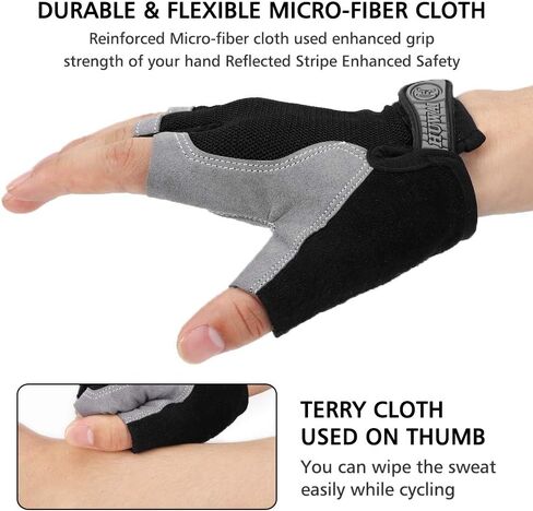 Accmor Cycling Gloves for Men Women, Bike Gloves Half Finger Road Bike MTB Gloves, Anti-Slip Shock-Absorbing Glove for Fitness Cycling Outdoor Sports in Kuwait