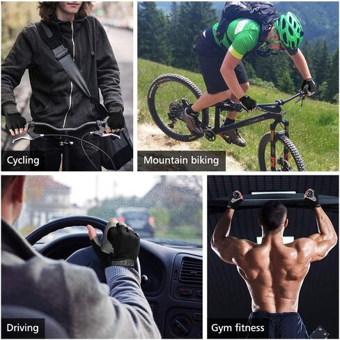 Accmor Cycling Gloves for Men Women, Bike Gloves Half Finger Road Bike MTB Gloves, Anti-Slip Shock-Absorbing Glove for Fitness Cycling Outdoor Sports in Kuwait