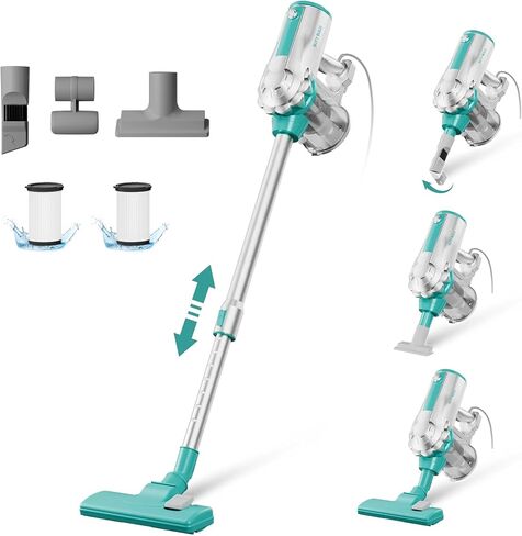 Cordless Stick Vacuum Cleaner, Handheld Lightweight Small Electric Broom for Home Car Apartment Hardwood Floors Carpet Pet Hair Litter Quick cleaning, 11KPa Strong Suction,Only Weight 3.5 Ib in Saudi Arabia