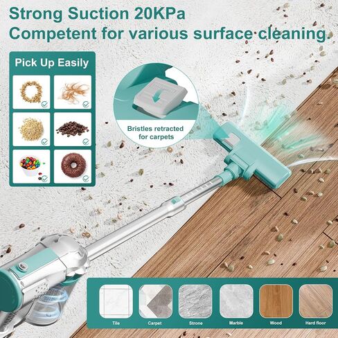 Cordless Stick Vacuum Cleaner, Handheld Lightweight Small Electric Broom for Home Car Apartment Hardwood Floors Carpet Pet Hair Litter Quick cleaning, 11KPa Strong Suction,Only Weight 3.5 Ib in Saudi Arabia