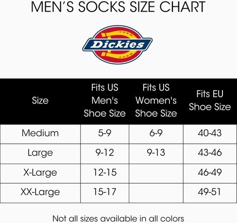 جوارب Dickies الرجالية Dri-tech Moisture Control Max Full Cushion Crew، متوفرة بمقاسات M-XL (6، 12 زوجًا) in Saudi Arabia