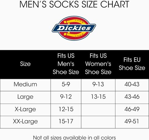 جوارب Dickies الرجالية Dri-tech Moisture Control Max Full Cushion Crew، متوفرة بمقاسات M-XL (6، 12 زوجًا) in Saudi Arabia