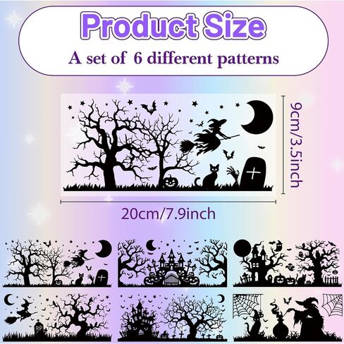 CREATCABIN 6PCS Christmas Silhouettes Cutouts Mason Jar Cutouts Lamp Film Santa Claus Snowflakes Scrapbook Waterproof PVC Lantern Jar Decoration for Wall Windows Frosted Glass Jars Crafts 3.5x7.9in in Kuwait