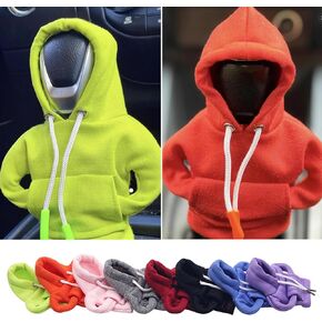 KJMYYXGS 2Pcs Car Gear Shift Knob Hoodie Cover, Car Gear Shifter Hoodie Cover Mini Hoodie for Car Shifter Knob Hoodie Cover Gear Stick Shift Hoodie Cover Universal Automotive Interior Accessories （B）