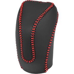 Automatic Gear Shift Knob Cover Sheath Transmission Boot Shift Lever for Subaru Legacy Outback 2020-2023 Faux Leather Black Red Stitches
