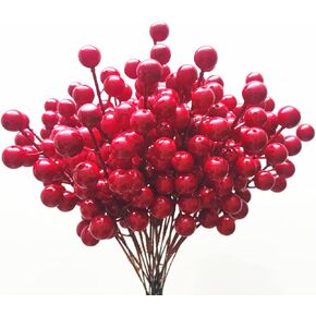 MELUOGE 24 Artificial Berry Stems and Branches, Christmas Artificial Holly Berry Branches Decorate Christmas Tree Garlands DIY Crafts Decoration Holiday Home Decoration