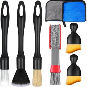 Car Detailing Brush, 7 PCS Car Interior Brush Set, Automotive Interior Dusting Brush, Car Cleaning Brush for Cleaning Car Interior Exterior, Air Vents, Dashboard Engines Leather Wheel