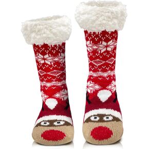 Rutuioy Womens Slipper Socks, Winter Grippers Warm Fuzzy Fluffy Slipper Socks for Christmas Gifts