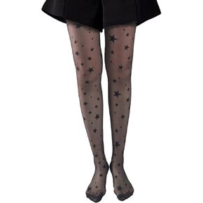 Verdusa Women's Pattern Mesh Fishnet Tights High Waist Sheer Stockings Pantyhose