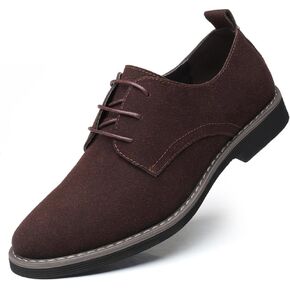 Mens Suede Shoes Dress Shoes Classic Oxfords Business Casual Lace Up Derbys Shoes