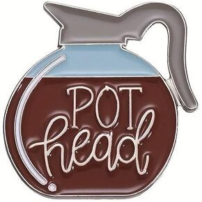 Coffee Pot Enamel Lapel Pin, Coffee Lover Gift, Pot Head Accessory, 420, Brooch for Women, Men, Girls Clothes Bag Decor in Saudi Arabia