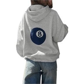 Floerns Women's Graphic Print Drawstring Hooded Sweatshirts Long Sleeve Pullover
