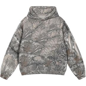 LaurelTree Y2K Oversized Leopard Print Hoodie Cheetah Print Sweatshirt Trendy Y2K Style Vintage Hoodie for Women