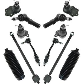 TRQ Front Steering & Suspension Kit Ball Joint Steering Rack & Pinion Bellow Sway Bar Stabilizer Link Tie Rod Compatible with 2000-2004 Dodge Dakota 2000-2003 Durango