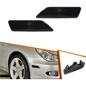 ADIIL For 2006-2011 Mercedes Benz W219 CLS-Class Clear Lens White LED Front Bumper Side Marker Lights OEM Side Marker Replacement