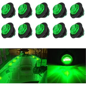10PC 3/4'' Round LED Side Marker Lights,Front Rear Bullet Marker lights,Signal Indicators LED Trailer Marker Lights For Truck Trailer RV Van Pickup ATV Camper Caravan Boat(12V White)