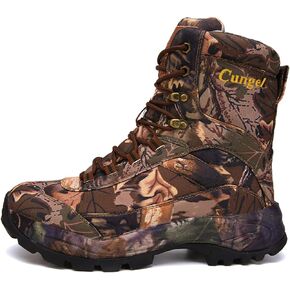 Cungel Men's Camo Hunting-Boot Waterproof Hiking Boots Anti-slip Lightweight Breathable Durable Outdoor Shoes High-cut Fishing Climbing Working Trekking