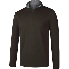 Men's Quarter Zip Pullover Fleece Sweatshirt UPF 50+ Long Sleeve Golf Shirts Lightweight Athletic Sports Pullover Tops