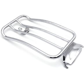 HTTMT LR13- Chrome 14x7 Inches Solo seat Luggage Rack Compatible with H-D 1997-2015 Touring FLH/T 97-15