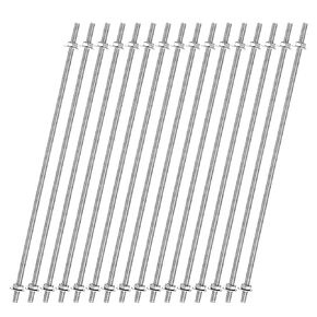 uxcell 8pcs 8/32 Inch M4 Threaded Rods with 40pcs Hex Nuts and Washers 13 Inch 201 Stainless Steel Full Threads Right-Hand Thread for Hangers, U-Bolts, Beaded Garden Stake Rods, Silver