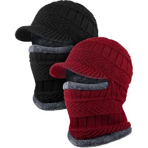 Winter Knitted Balaclava Hat Warm Cycling Face Covering Warmer Knit Hat Winter Neck Gaiter for Outdoor Sports