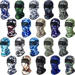 Zhanmai 20 Pcs Balaclava Full Face Mask Ski Mask UV Protection Full Face Cover for Men Women Outdoor Sports (Camouflage)