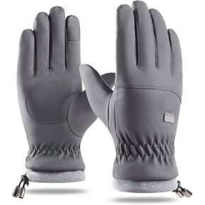 Women Men Winter Warm Mittens Gloves Water-proof Gloves Windproof Sherpa Fleece Lined 2 Layers Screen-touching S/M