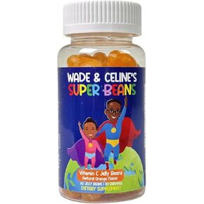 Vitamin C Super Jelly Beans Immune Support Supplement, 80mg, Chewable Gummy Jellybeans for Kids, Vegan and Gluten Free, Natural Orange Flavor, 60 Beans