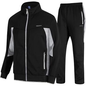 INR Men's Tracksuits Casual Athletic Sweatsuit 2 Piece Track Suits Set Long Sleeve Training Jogging Outfits Full Zip