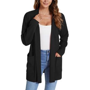 Feiersi Womens Cardigan Long Sleeve Open Front Casual Soft Knit Cardigans Sweater with Pockets