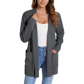 Feiersi Womens Cardigan Long Sleeve Open Front Casual Soft Knit Cardigans Sweater with Pockets in Kuwait